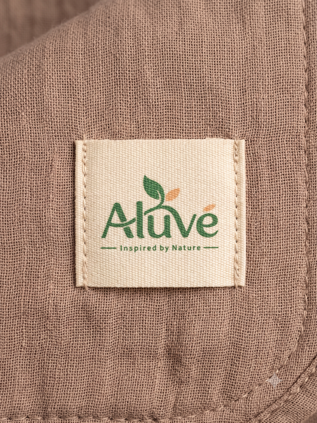 Aluvé - Unisex Çocuk Müslin Panço, Kapüşonlu, %100 Pamuklu -Açık kahve