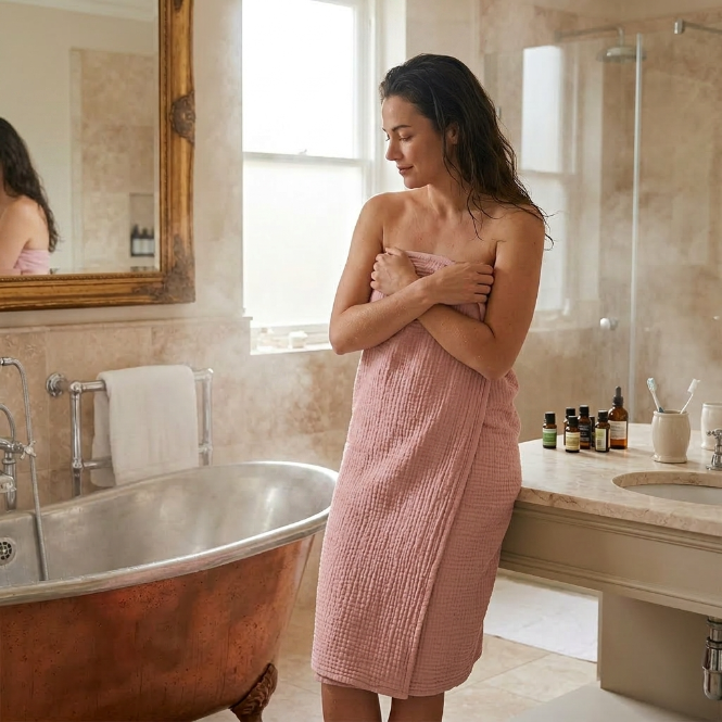 Aluve Pembe Müslin Banyo Havlusu (90x180 cm) - %100 Pamuk, Ekstra Yumuşak, Hızlı Kuruyan havlu