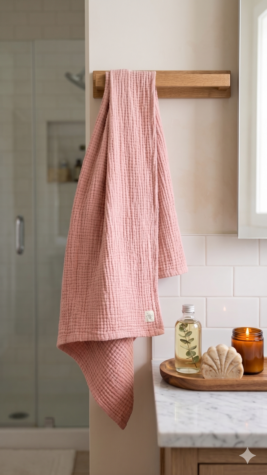 Aluve Pembe Müslin Banyo Havlusu (90x180 cm) - %100 Pamuk, Ekstra Yumuşak, Hızlı Kuruyan havlu