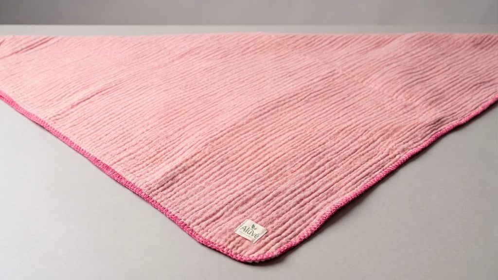 Müslin Şal, 4 katlı, Çoban dikişli - Doğal Pamuklu 90x100cm Omuz Şalı & Boyunluk